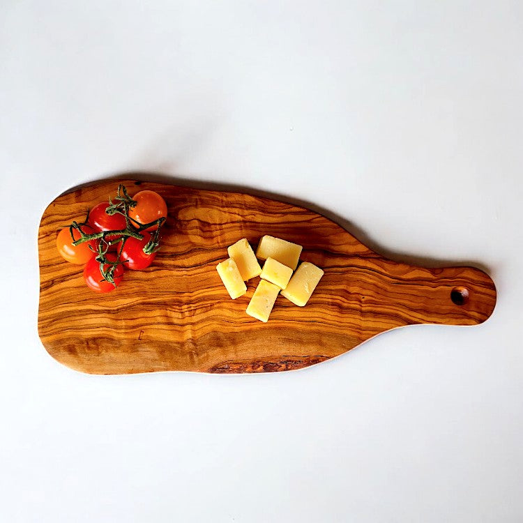 Olive Wood Cheese Board with Handle