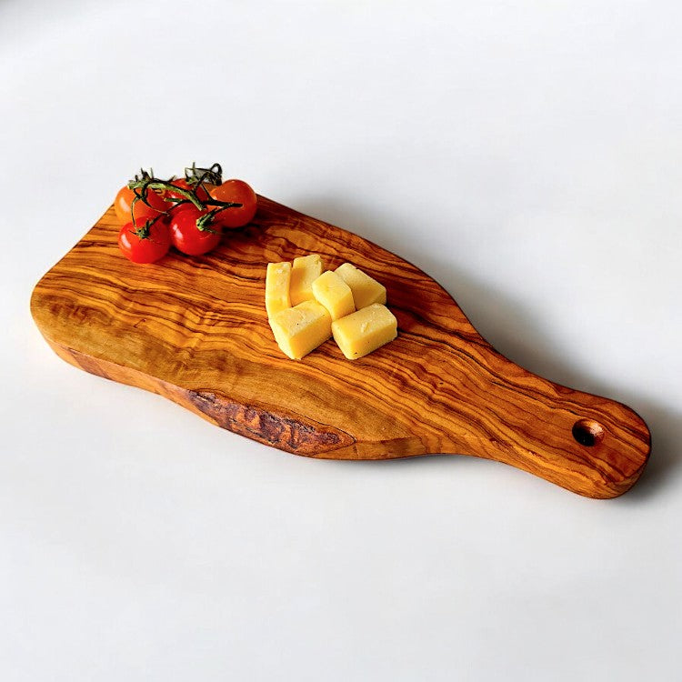 Olive Wood Cheese Board with Handle