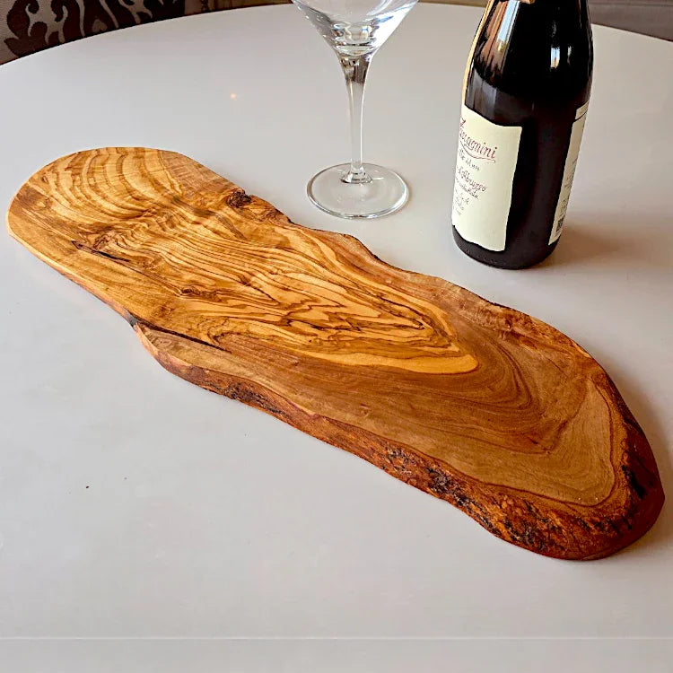 Olive wood premium solid rustic charcuterie – handcrafted, natural design