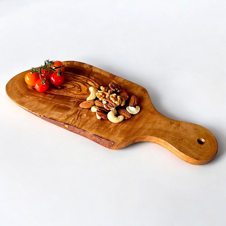 Olive Wood Rustic Cutting Board with Handle