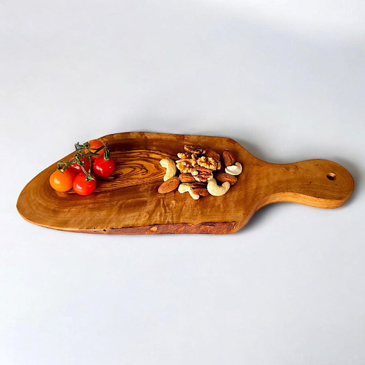 Olive Wood Rustic Cutting Board with Handle