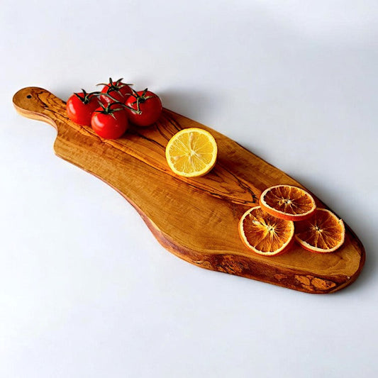 Olive Wood Rustic Cutting Board with Handle