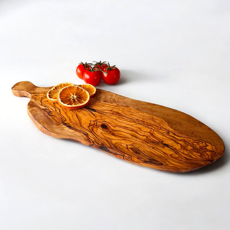 Olive Wood Rustic Cutting Board with Handle