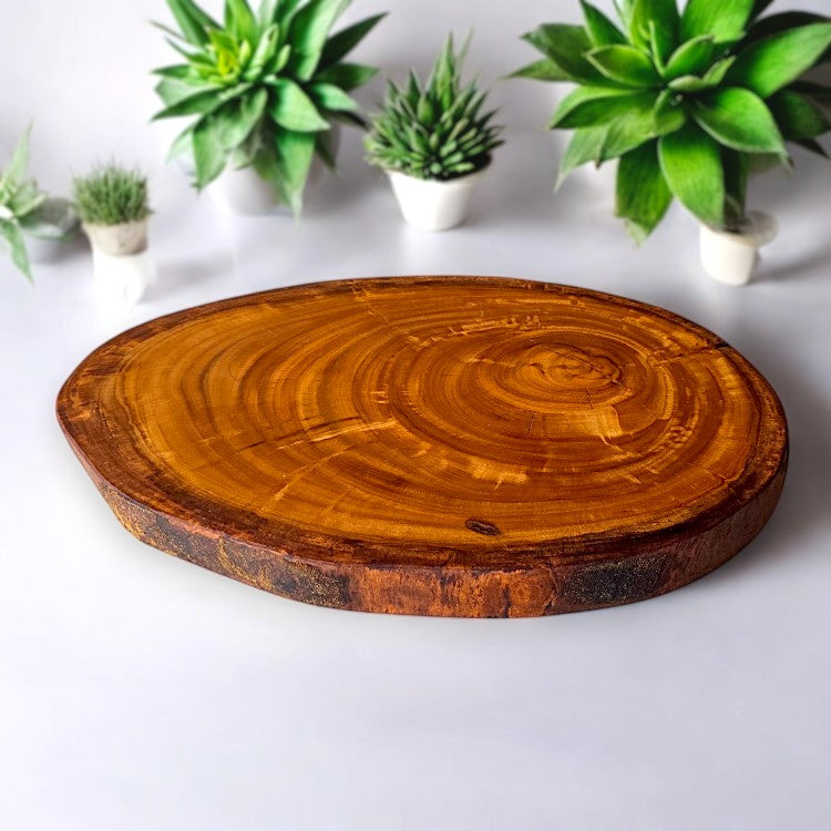 Rustic Round Olive Wood Cutting Board