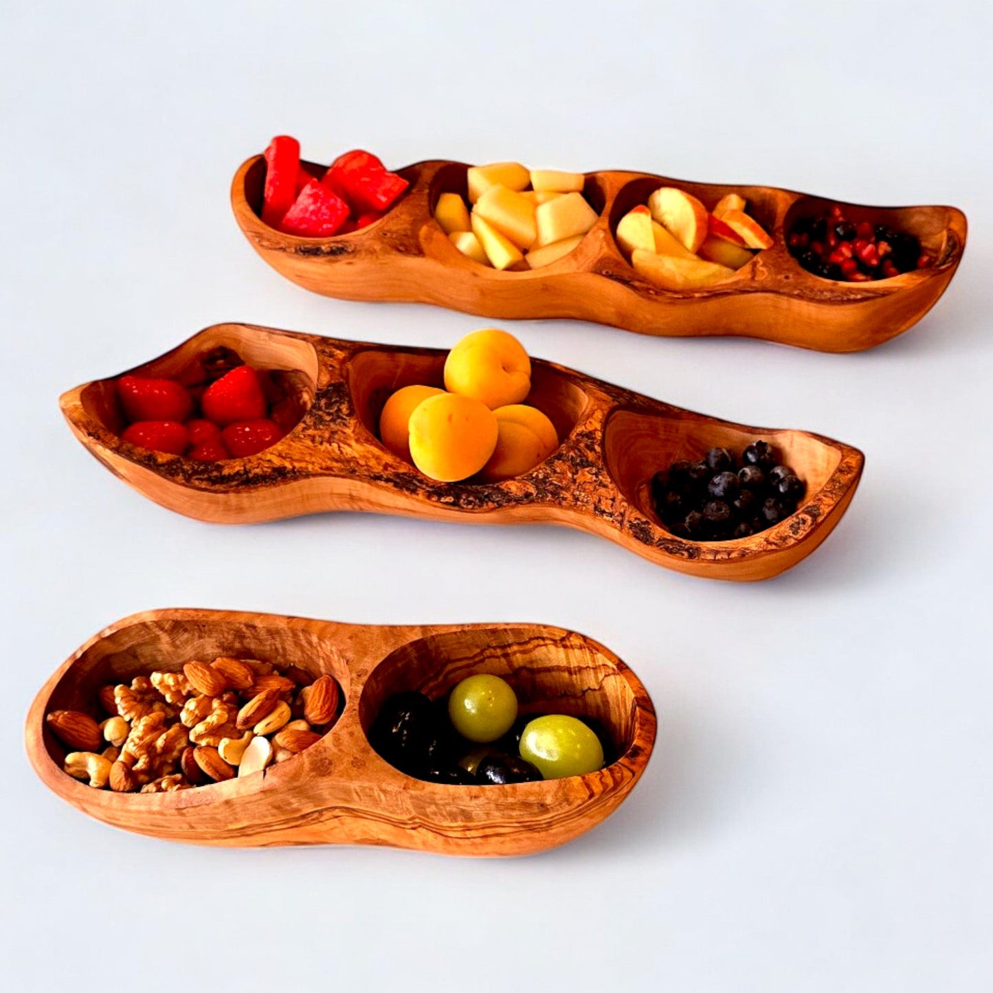 Olive Wood Antipasti Dish 2 | 3 | 4 Sections | Set