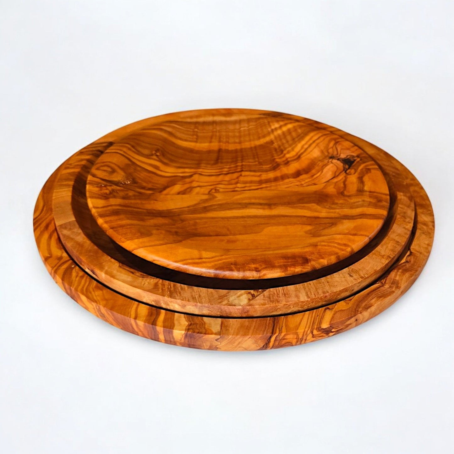 Set of 3 Olive Wood Wooden Plates