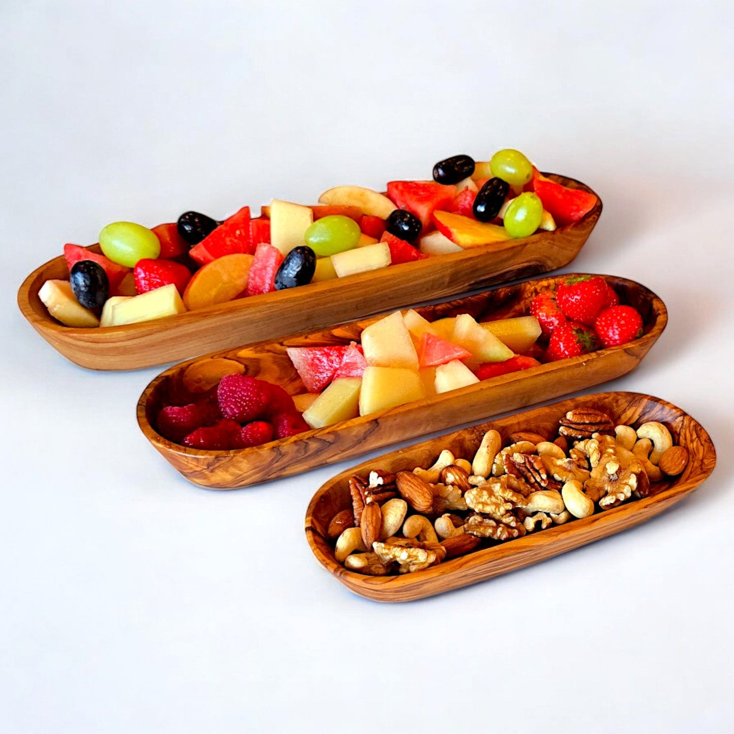 Olive Wood Handcrafted Wooden Bread / Multipurpose Food Display Tray