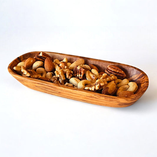 Olive Wood Handcrafted Wooden Bread / Multipurpose Food Display Tray