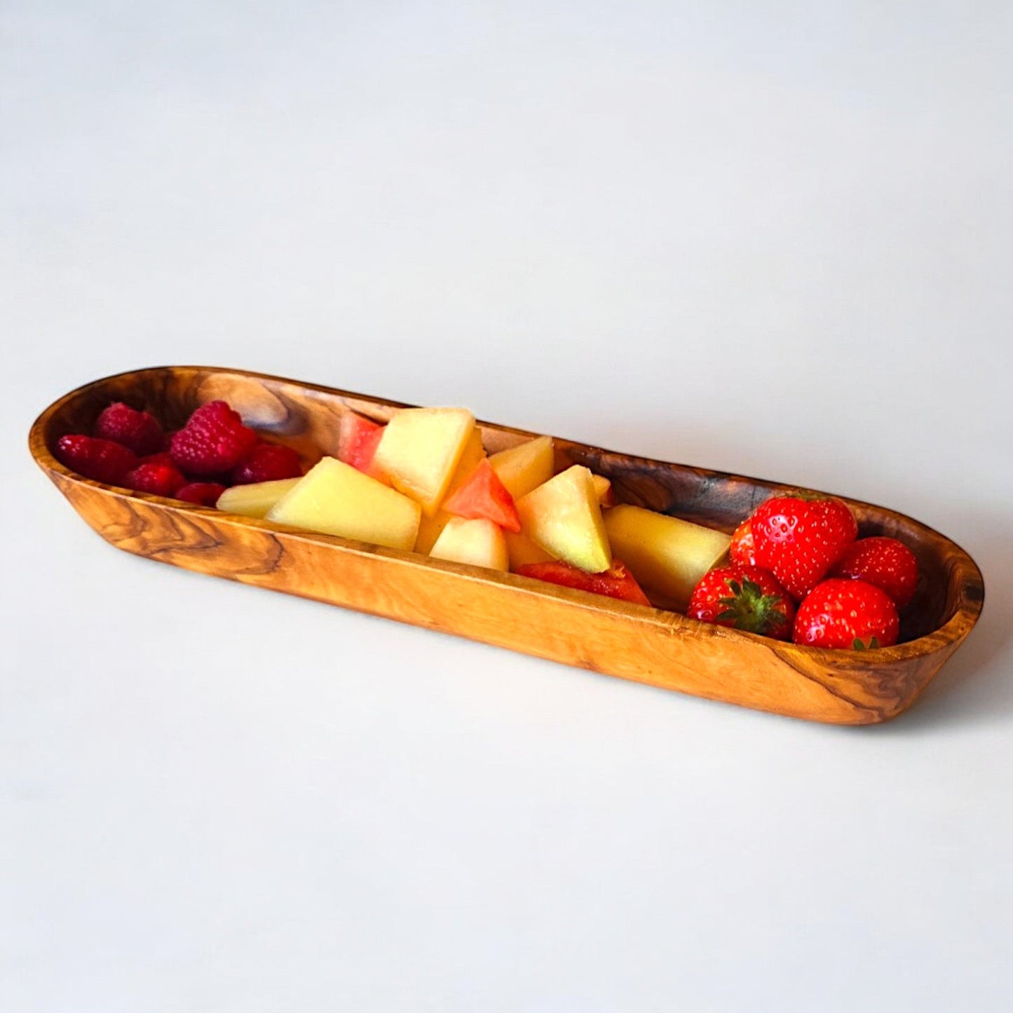 Olive Wood Handcrafted Wooden Bread / Multipurpose Food Display Tray