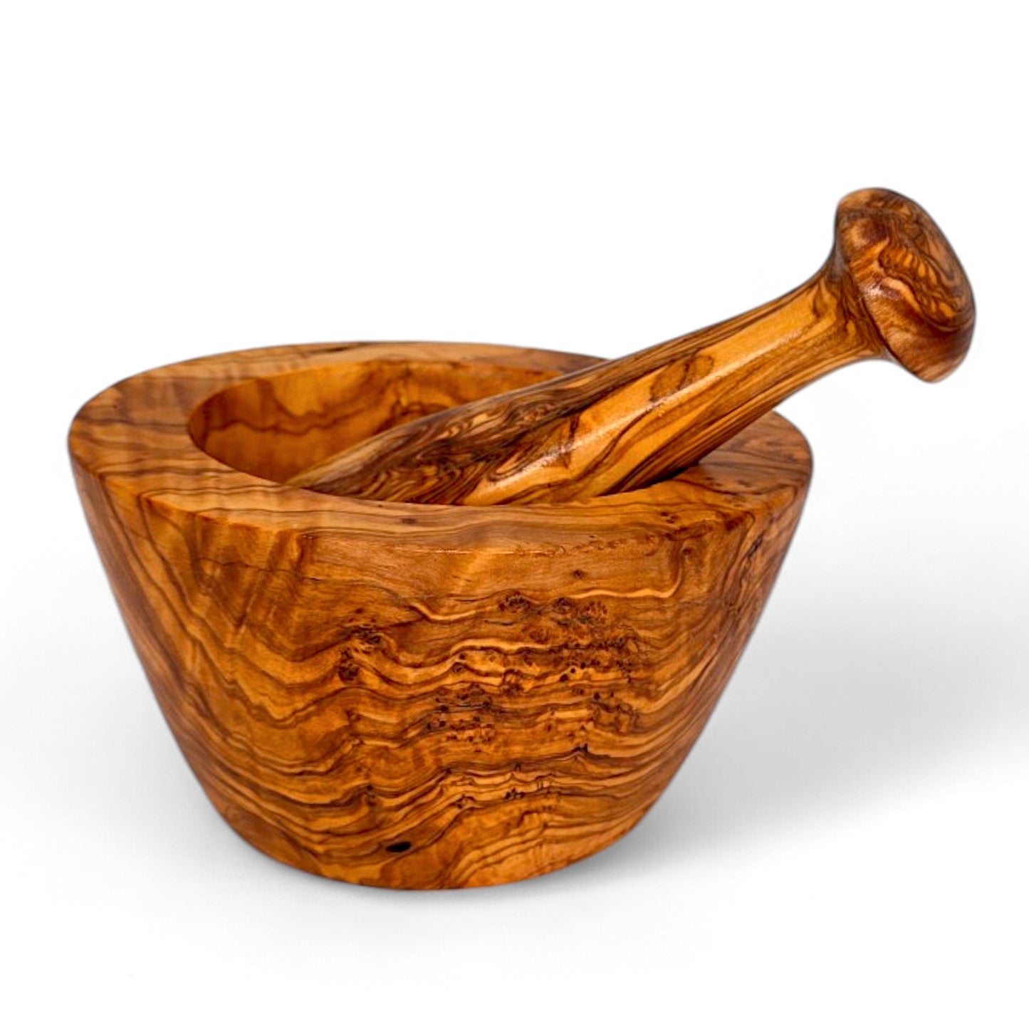 Olive Wood Wooden Pestle & Mortar | Various Sizes | Perfect Culinary Gift