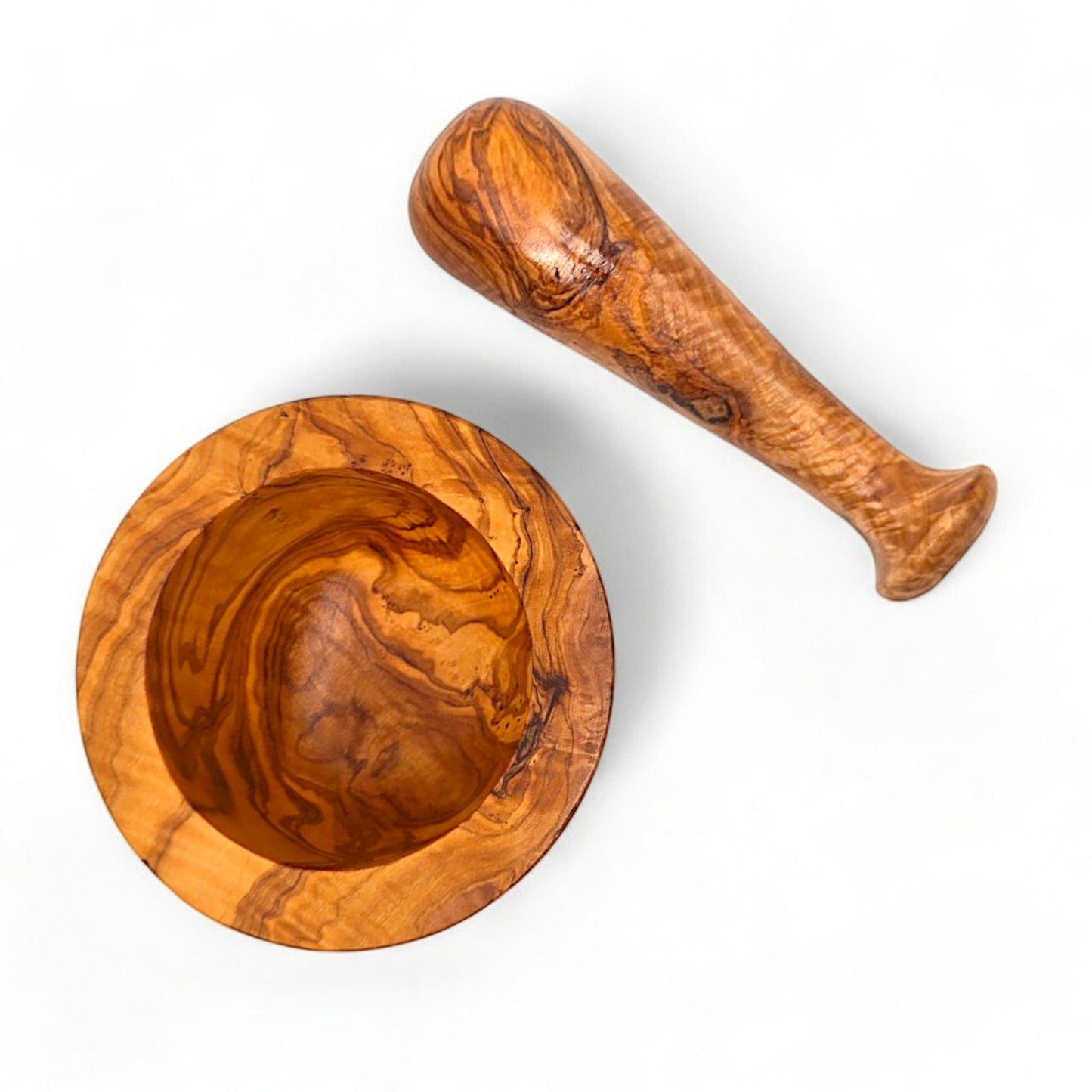 Olive Wood Wooden Pestle & Mortar | Various Sizes | Perfect Culinary Gift