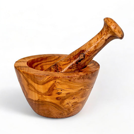 Olive Wood Wooden Pestle & Mortar | Various Sizes | Perfect Culinary Gift