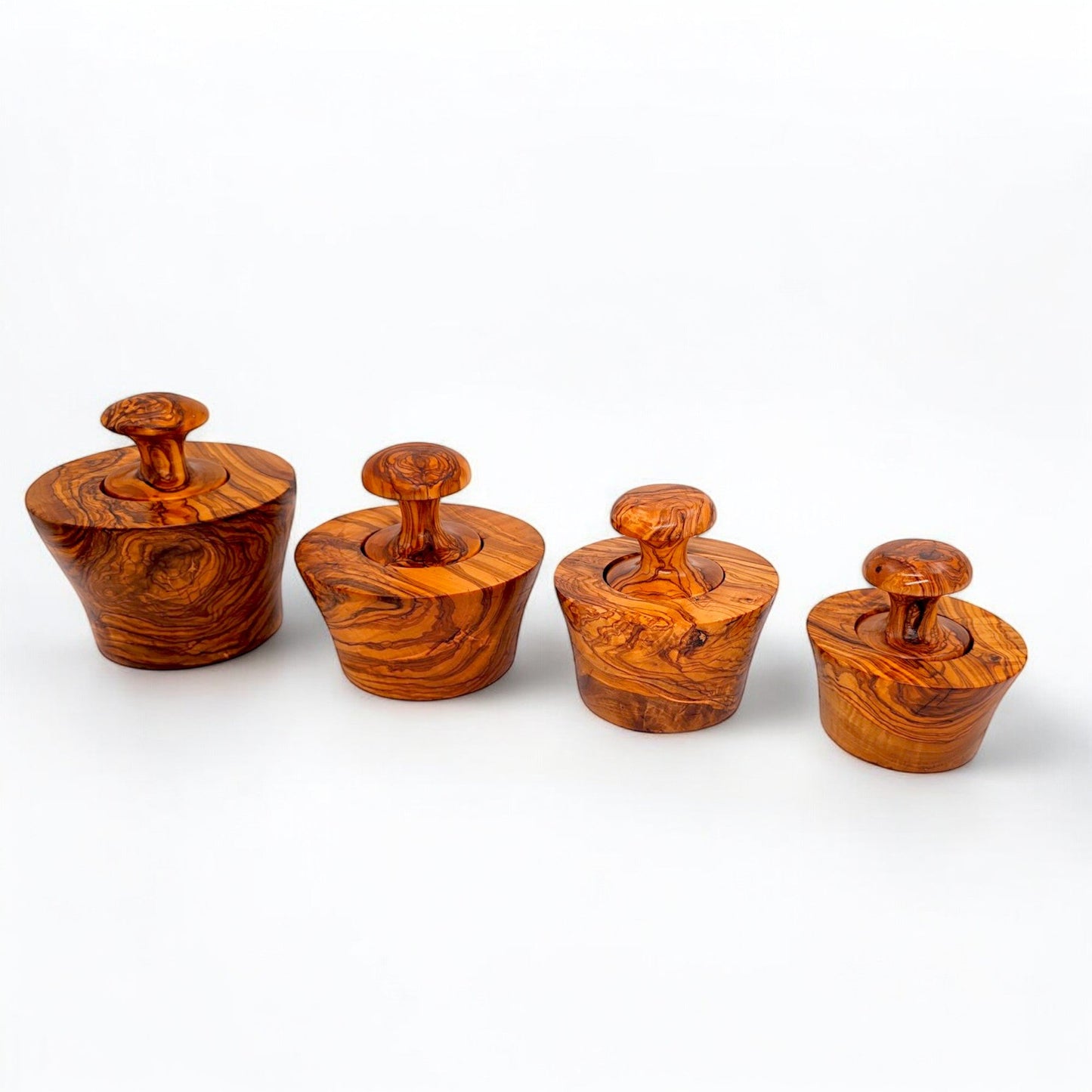 Olive Wood Garlic Grinder | Snug Fit Wooden Pestle & Mortar