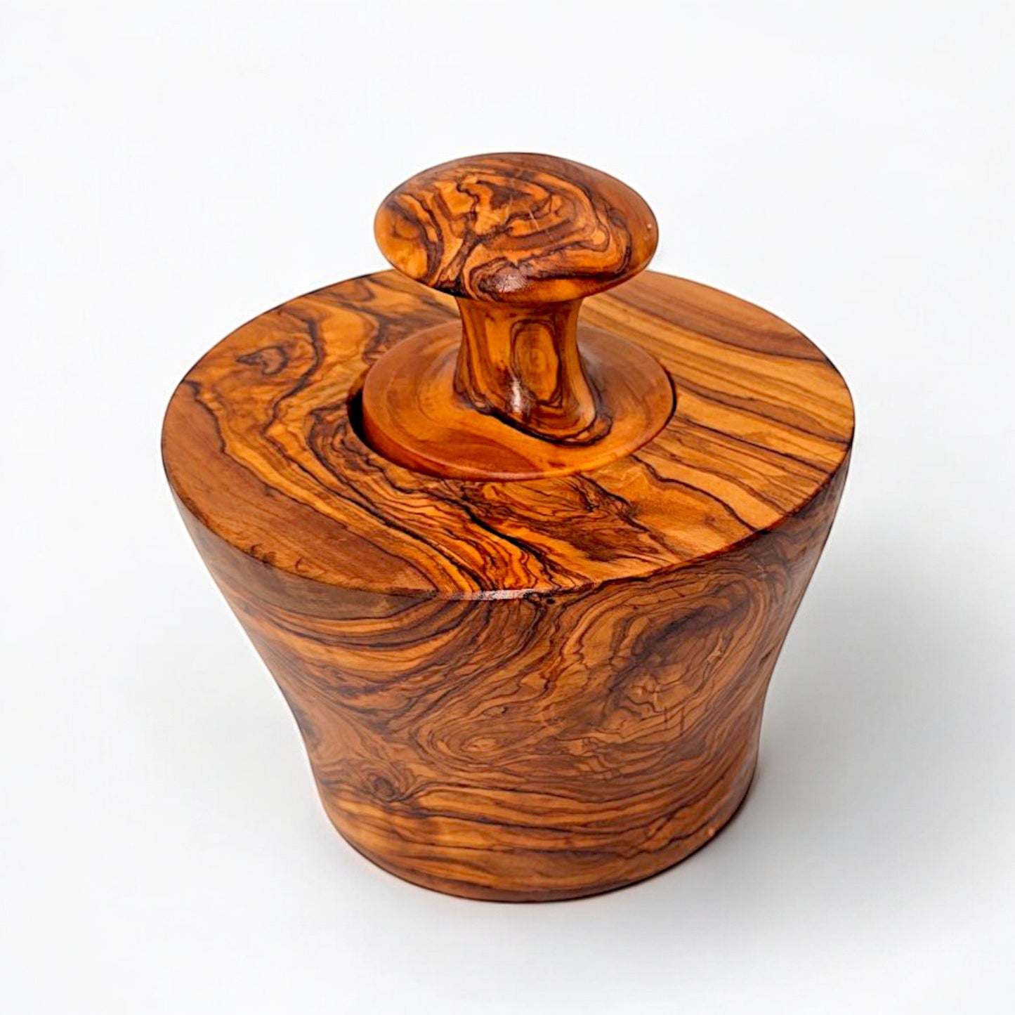 Olive Wood Garlic Grinder | Snug Fit Wooden Pestle & Mortar