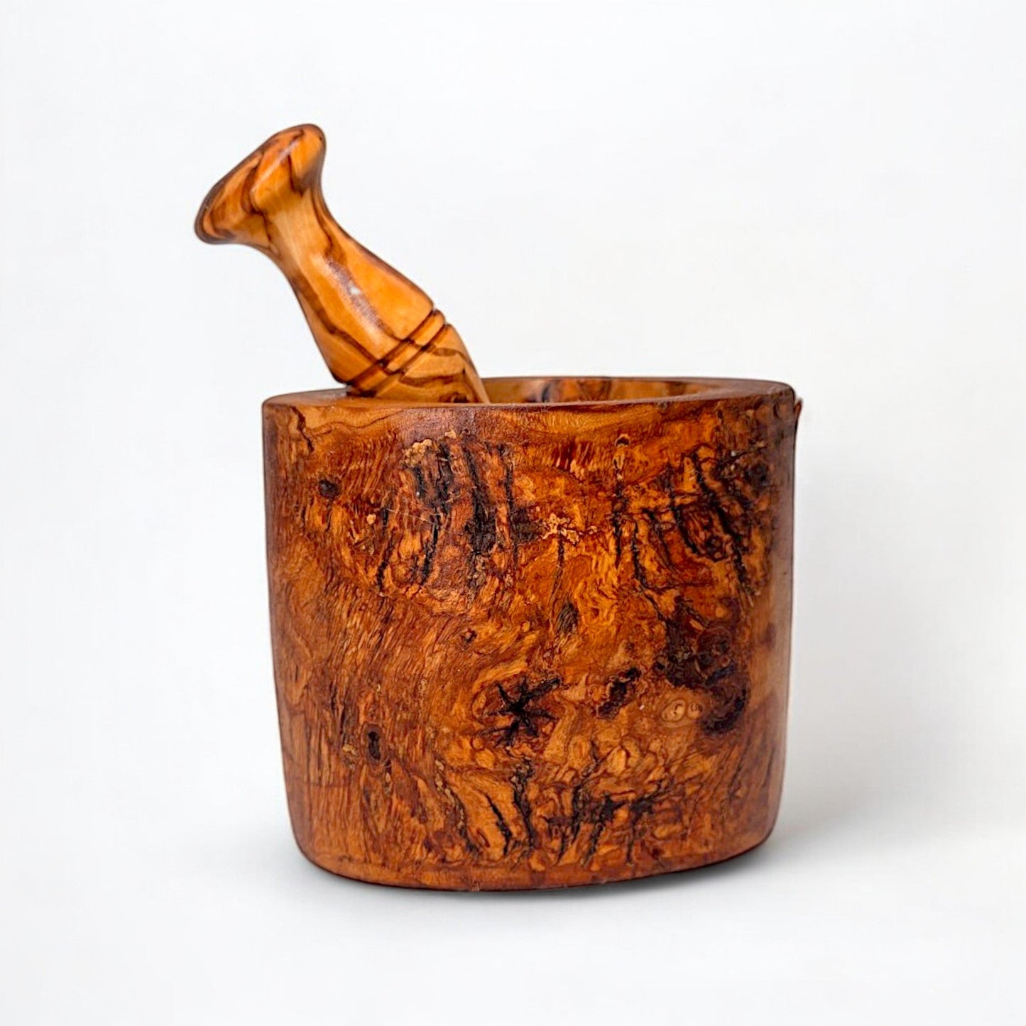 Olive Wood Wooden Pestle And Mortar Rustic Natural Handcrafted & Chemical Free | Various Sizes