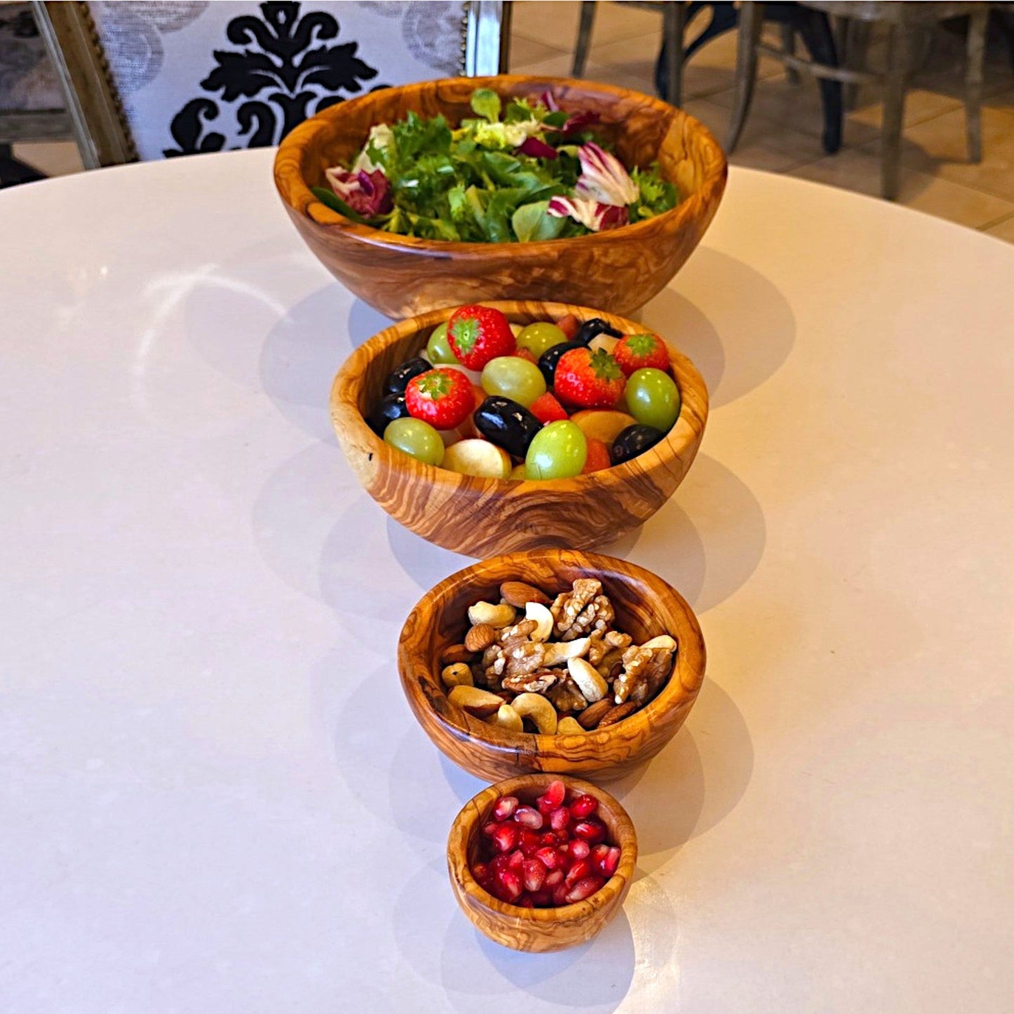 Olive Wood Small Handcrafted Wooden Bowl | Great for Sides, Cereal, Condiments, Spices | Various Sizes