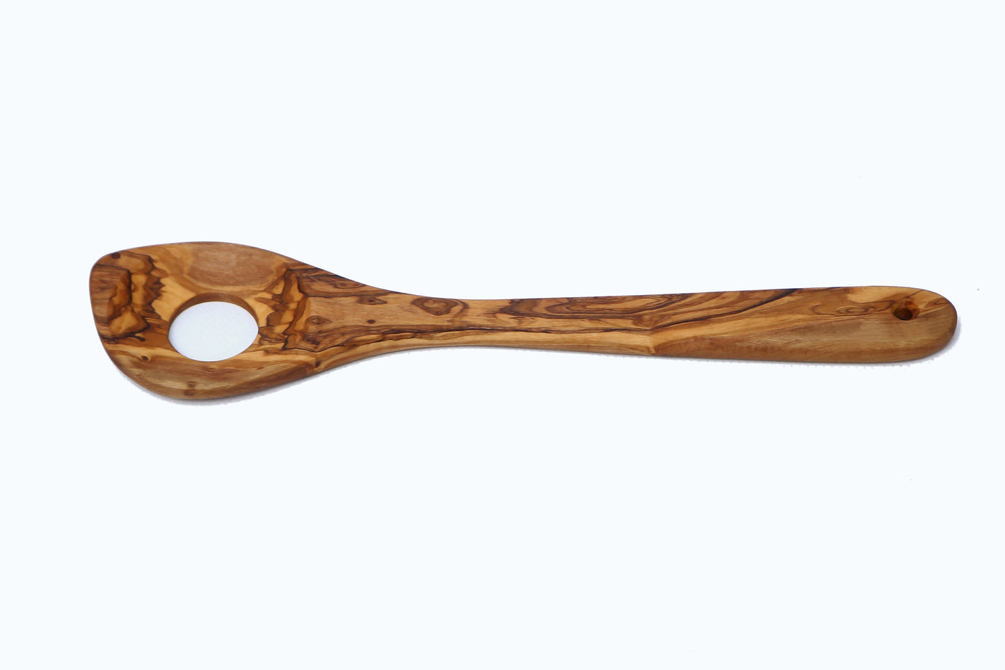 Olive Wood Pointed Stirring Rice Cooking Spoon with Hole 30cm