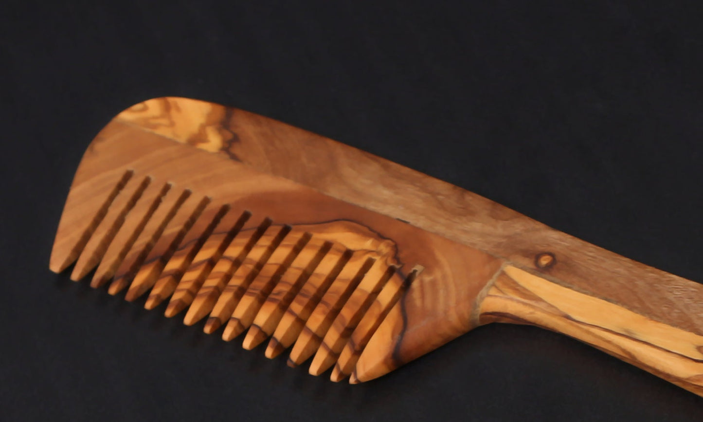 Olive Wood 14 Tine Hair Comb