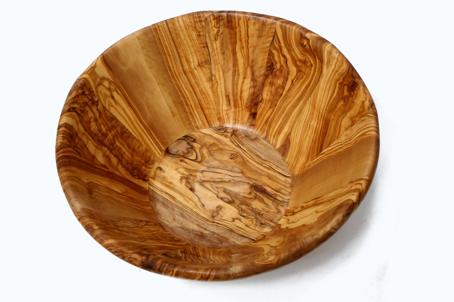 Olive Wood Large Handcrafted End Grain Centre Piece Wooden Salad Bowl