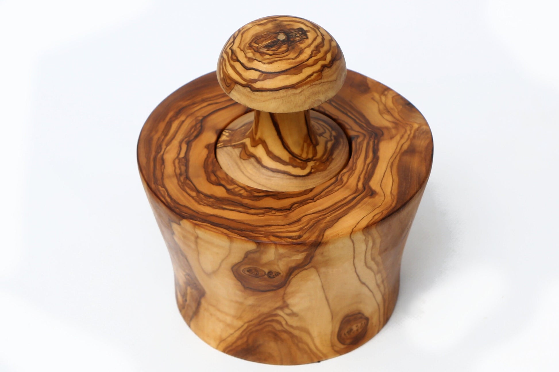 Olive Wood Garlic Grinder | Snug Fit Wooden Pestle & Mortar