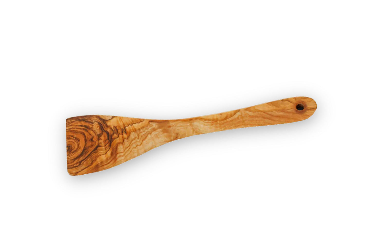 Olive Wood Flat Curved Spatula 30 cm, cooking spatula, cake spatula, kitchen utensils, natural, handmade