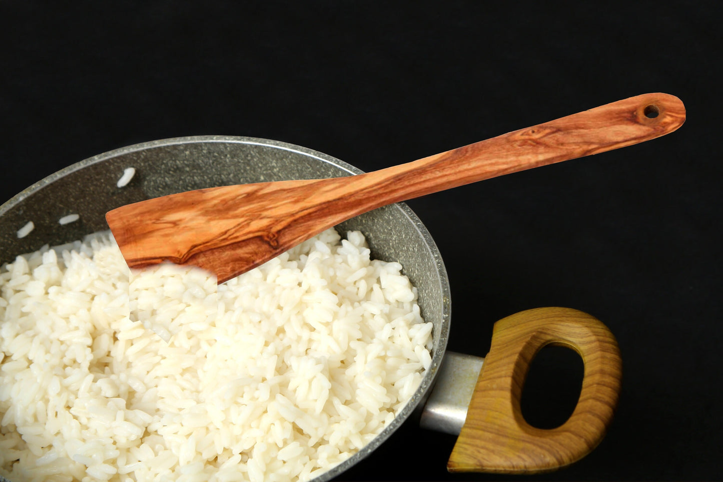 Olive Wood Flat Curved Spatula 30 cm, cooking spatula, cake spatula, kitchen utensils, natural, handmade