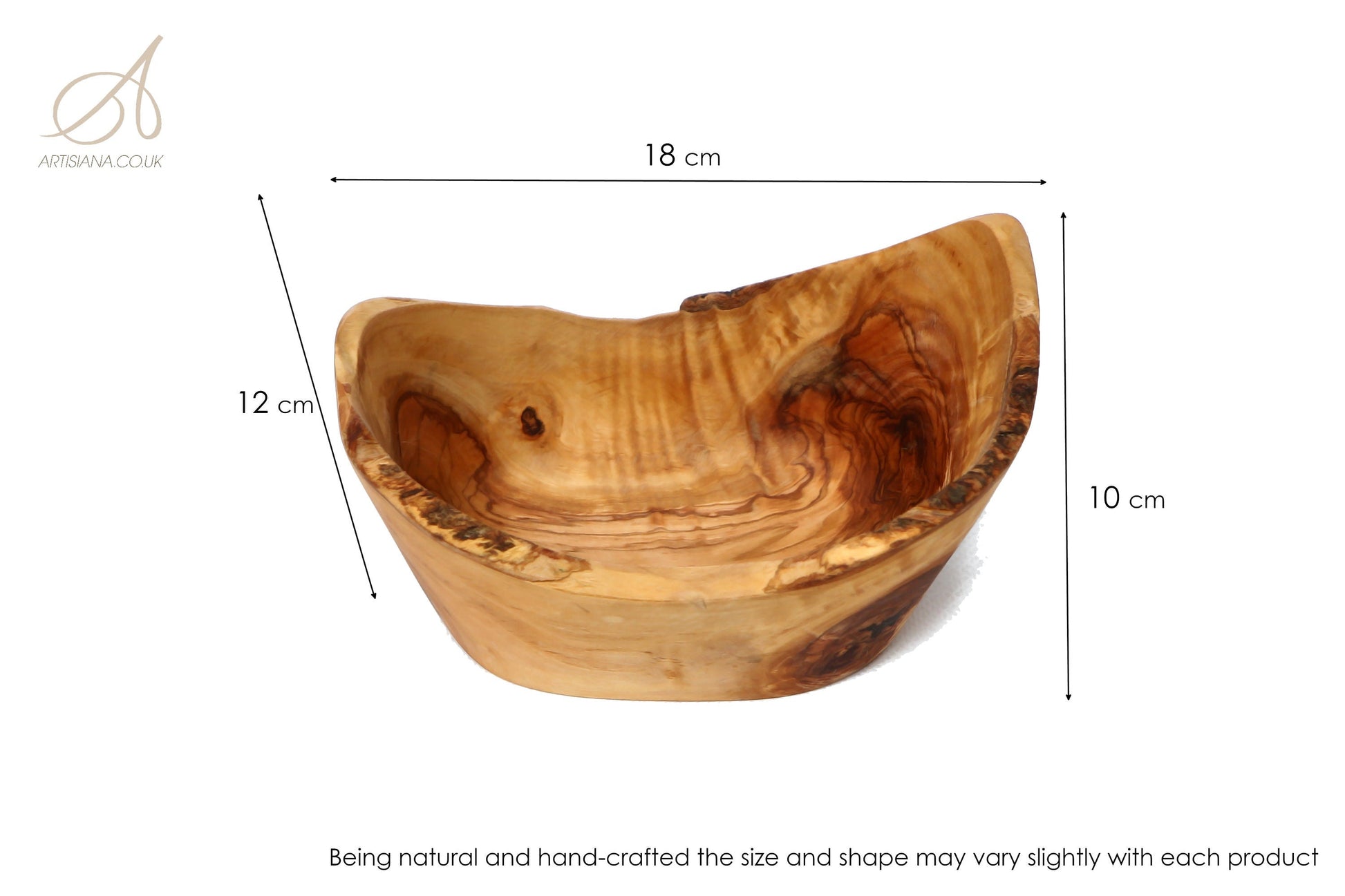 Olive Wood Rustic Hand Carved Bowl 18 cm, rustic bowl, salad bowl, fruit bowl, handmade, gift