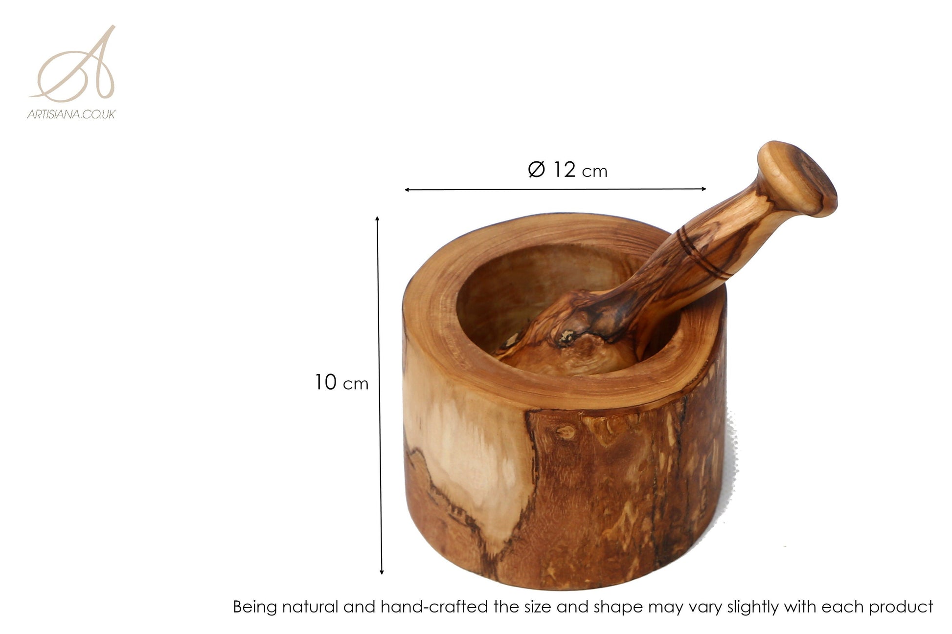 Olive Wood Wooden Pestle And Mortar Rustic Natural Handcrafted & Chemical Free | Various Sizes