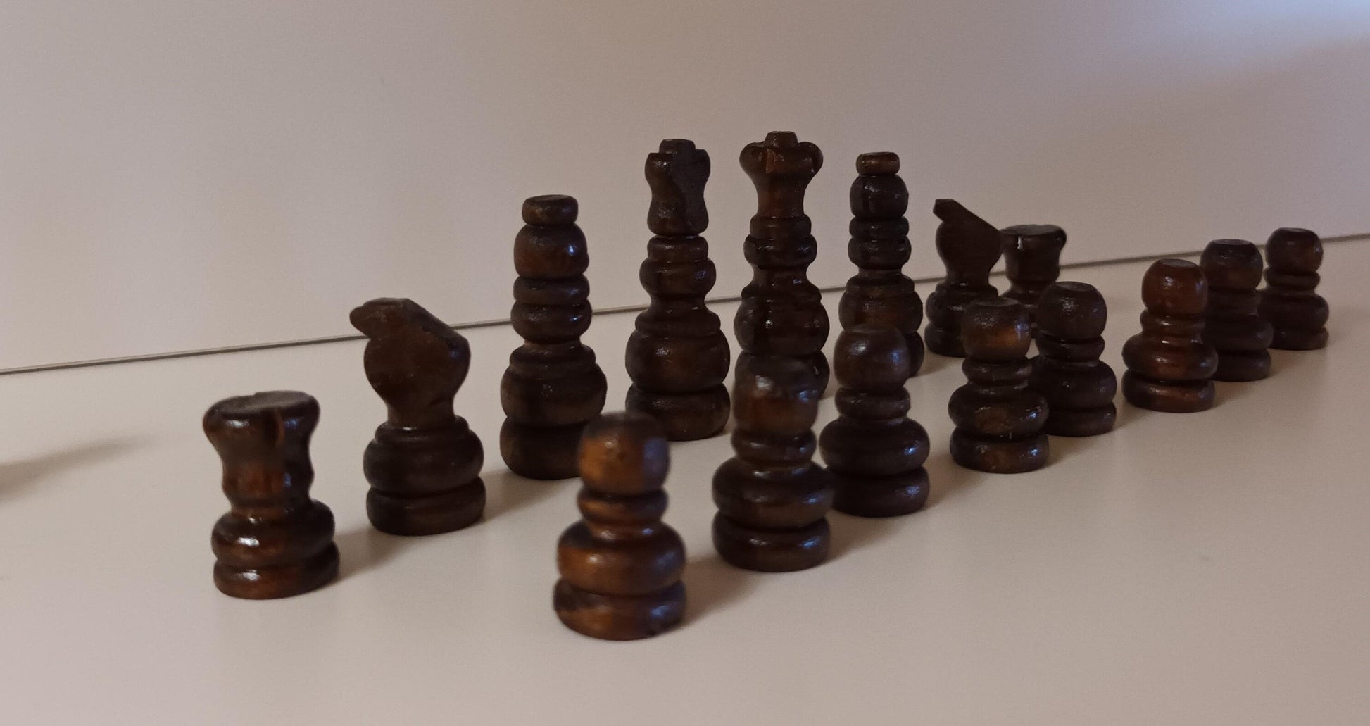 Hand Crafted Olive Wood Chess Pieces - Board Playing Area 24x24cm | Pieces Only