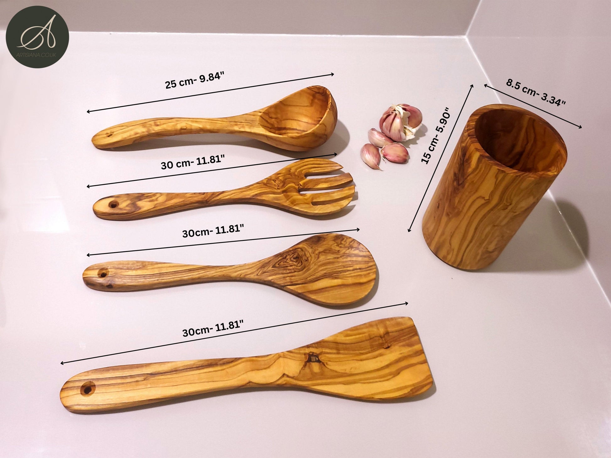 Wooden kitchen set, Round Utensil Holder, Kitchen Utensils, salad server, Ladle, spatula, restaurant, chef, gift