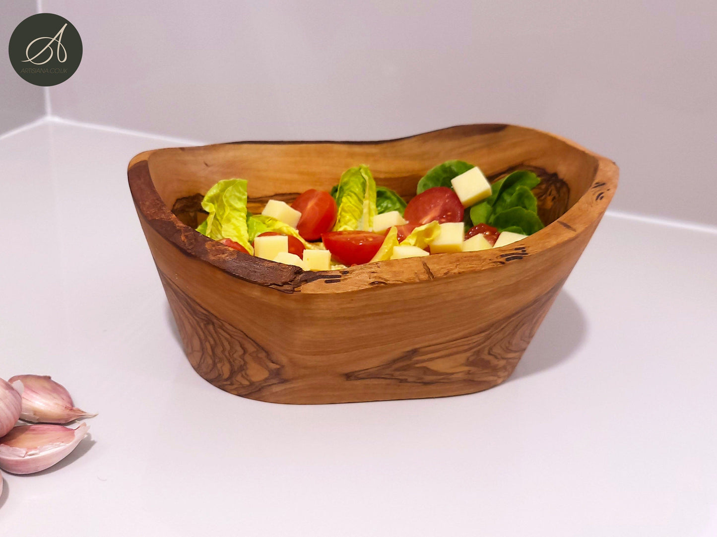 Olive Wood Natural Shape Rustic Hand Carved Snack/Side Bowl