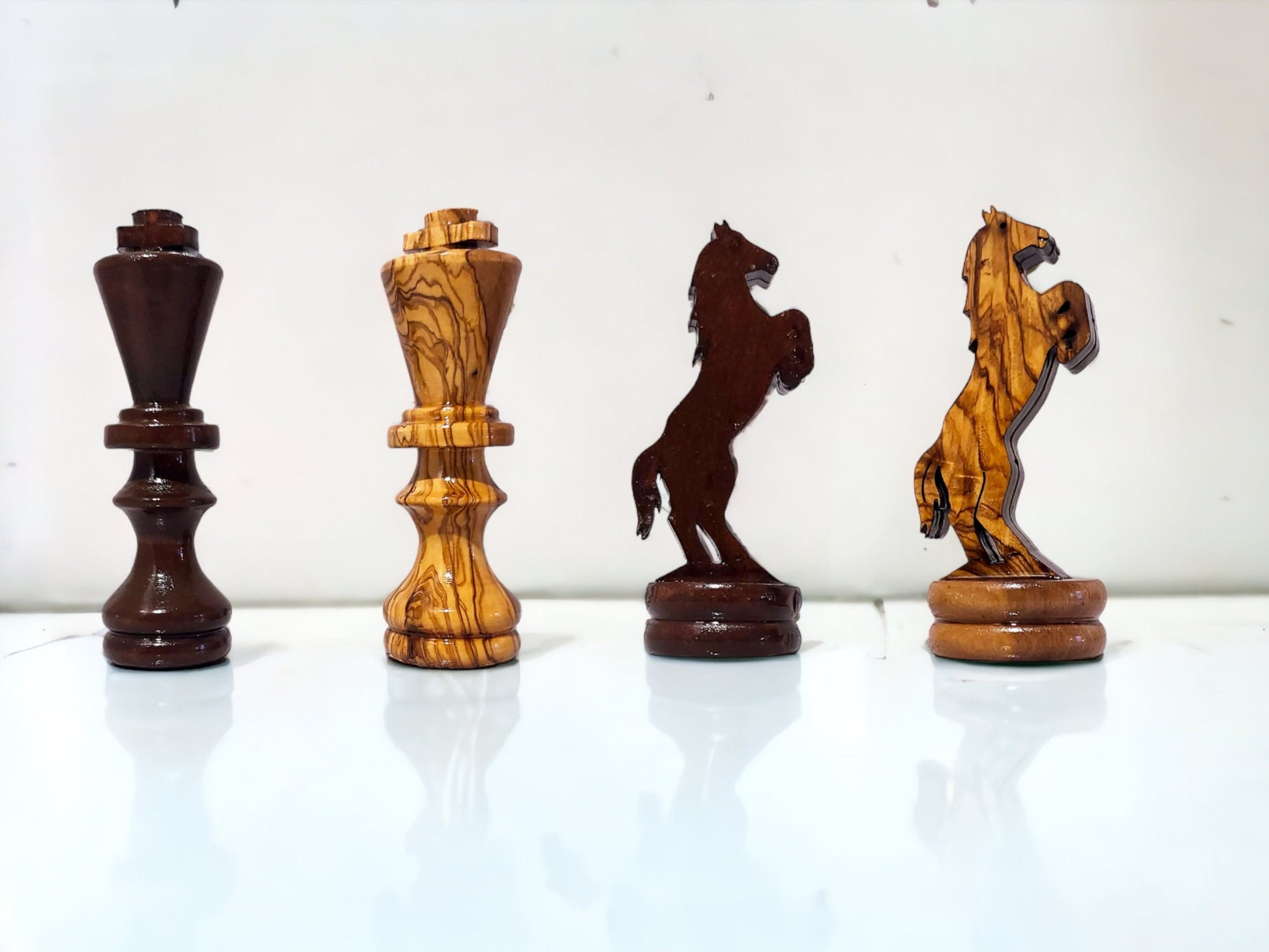 Olive Wood Wooden Chess Piece Set | 4 Sizes