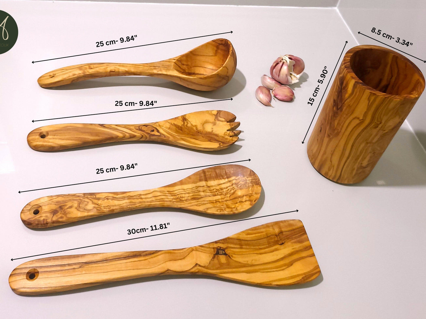 Wooden kitchen set, Round Utensil Holder, Kitchen Utensils, salad server, Ladle, spatula, restaurant, chef, gift