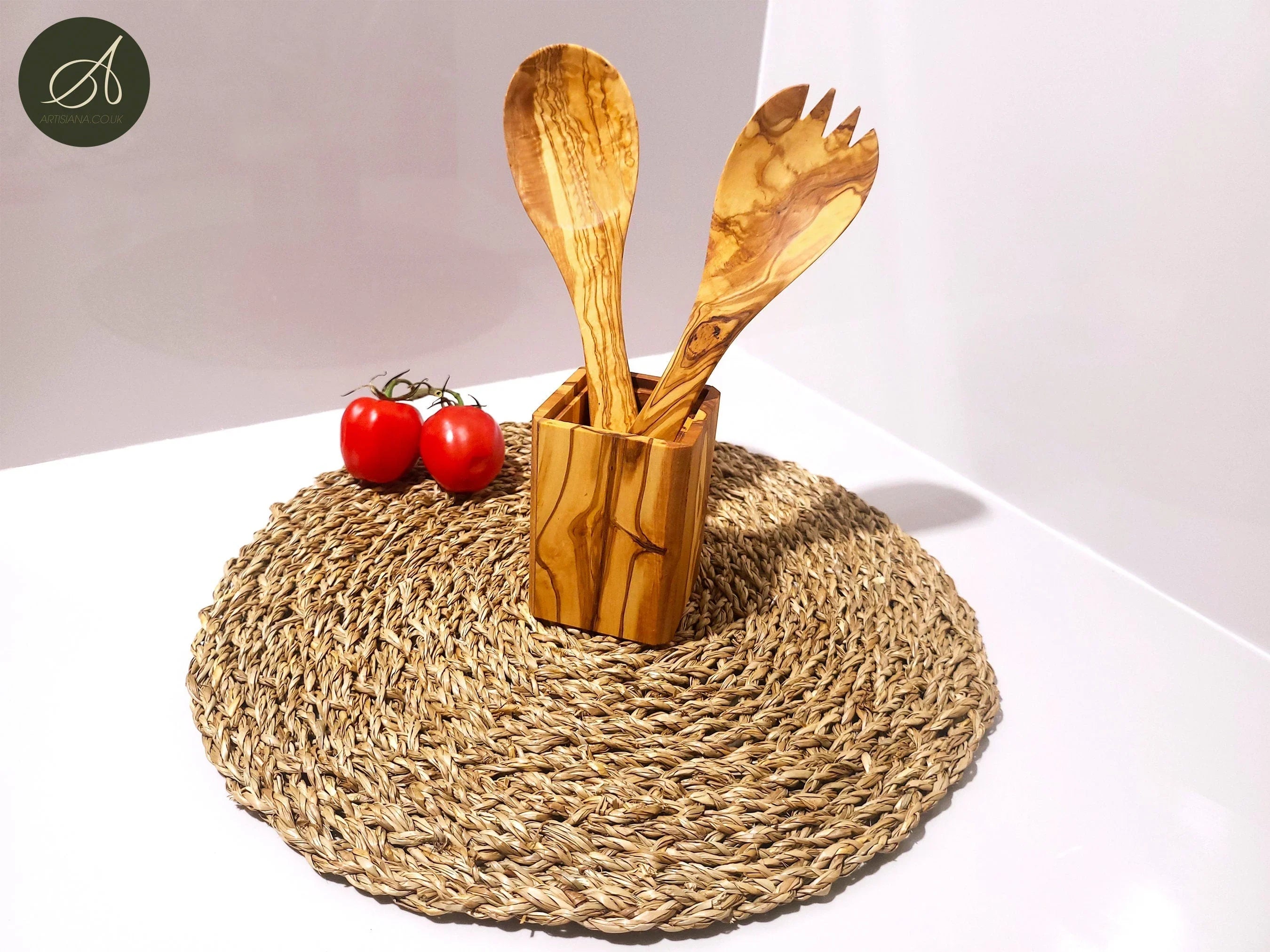 Olive wood wooden set of cutlery – handcrafted, natural design
