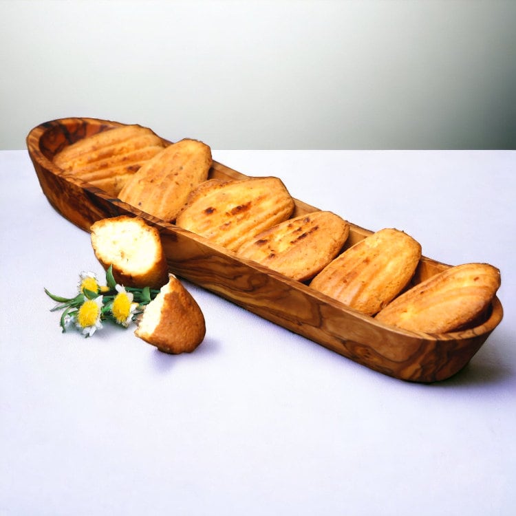 Olive Wood Handcrafted Wooden Bread / Multipurpose Food Display Tray