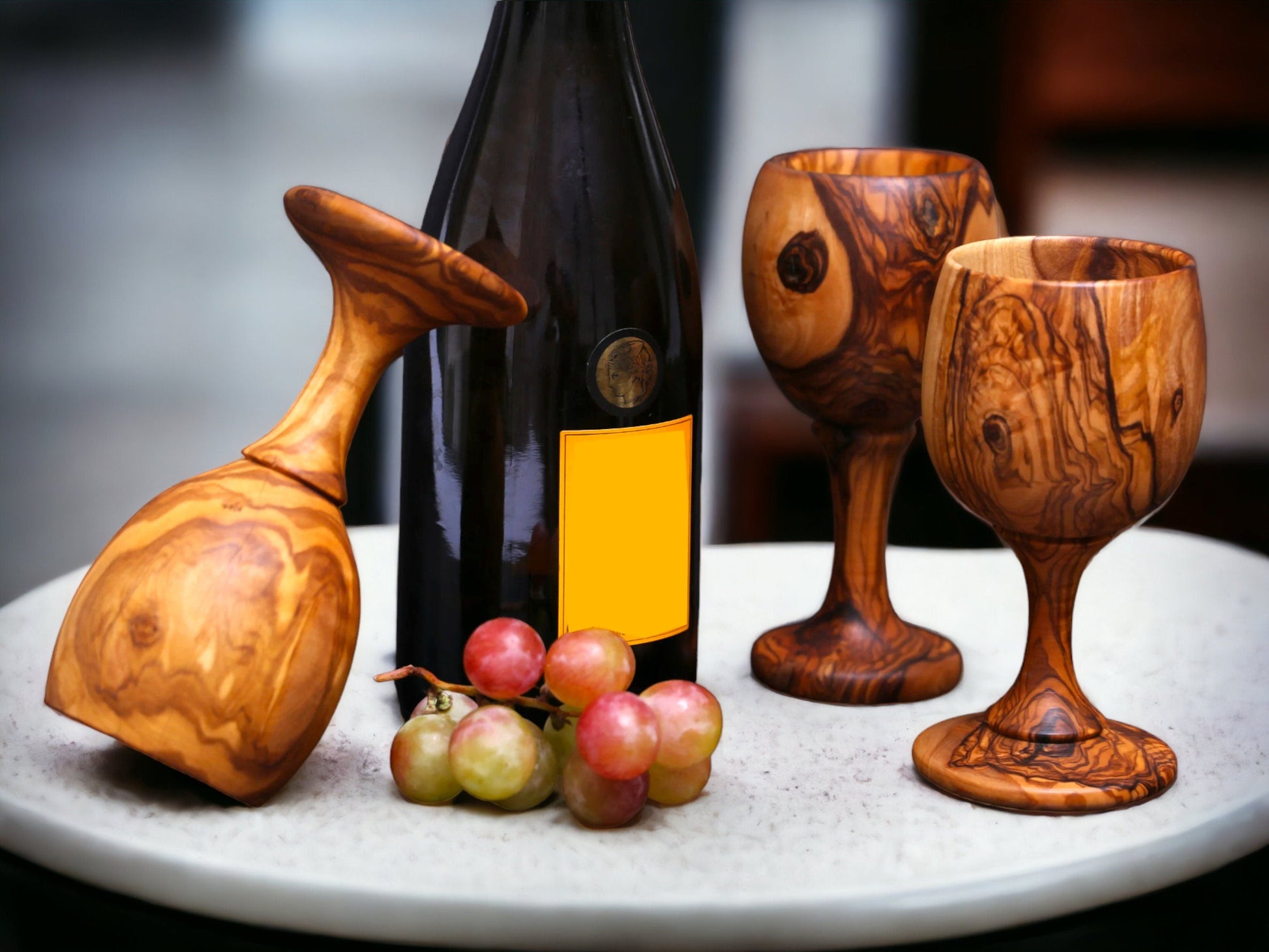 Olive Wood Wine Cup, barware, wine lovers, gift, gift for him, gift for her, decor