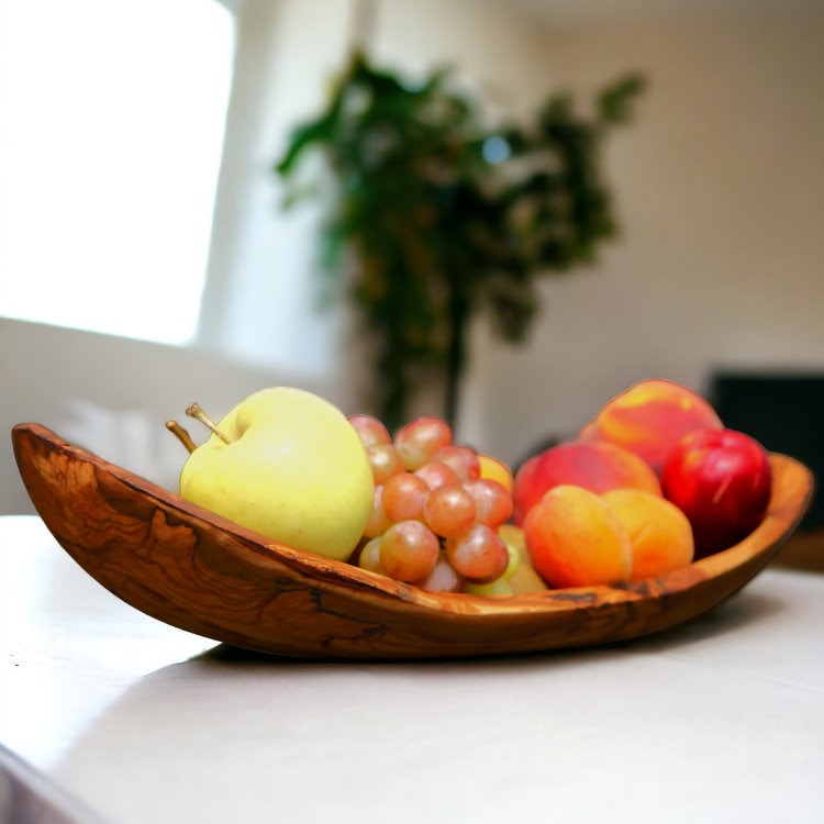 Olive Wood Large Boat Shaped Serving Dish 50 cm, Sustainably Sourced, Eco-Friendly, handmade, gift