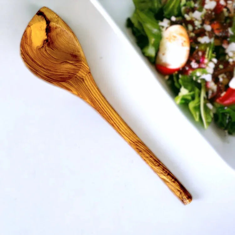 Olive wood pointed stirring rice cooking – handcrafted, natural design