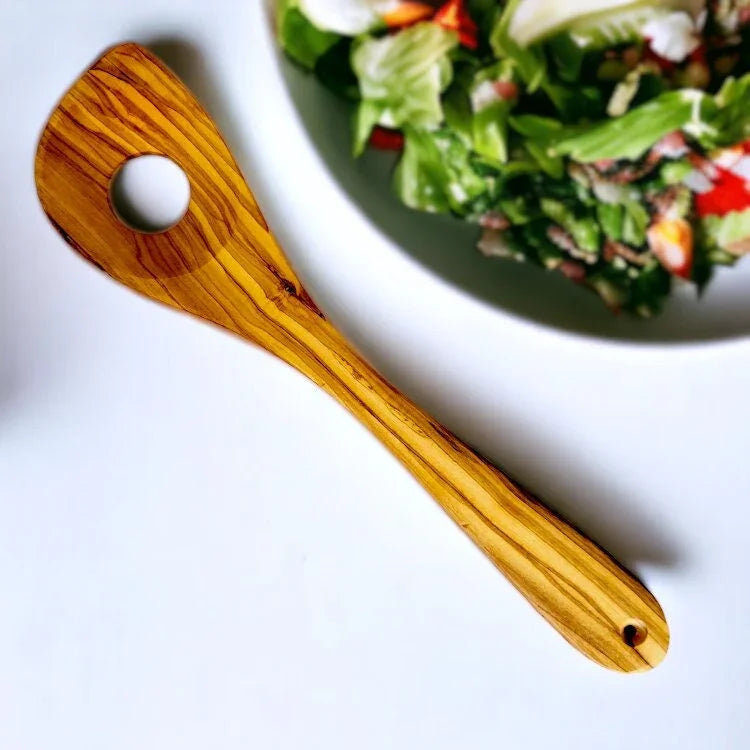 Olive wood pointed stirring rice cooking – handcrafted, natural design
