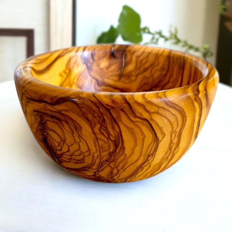 Olive Wood Small Handcrafted Wooden Bowl | Great for Sides, Cereal, Condiments, Spices | Various Sizes