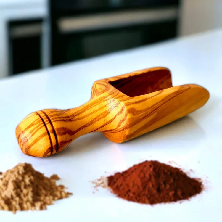 Olive wood wooden handcrafted spice scoop – handcrafted, natural design