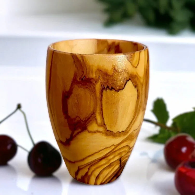 Olive wood wooden drinking cup for – handcrafted, natural design