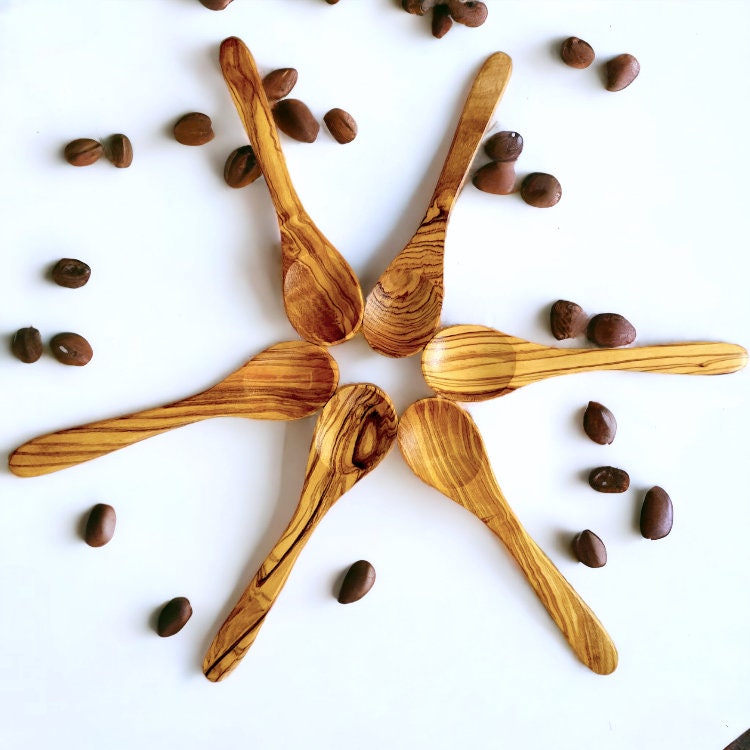 Olive Wood Tea/Coffee Small Natural Chemical Free Spoon | Various Sizes