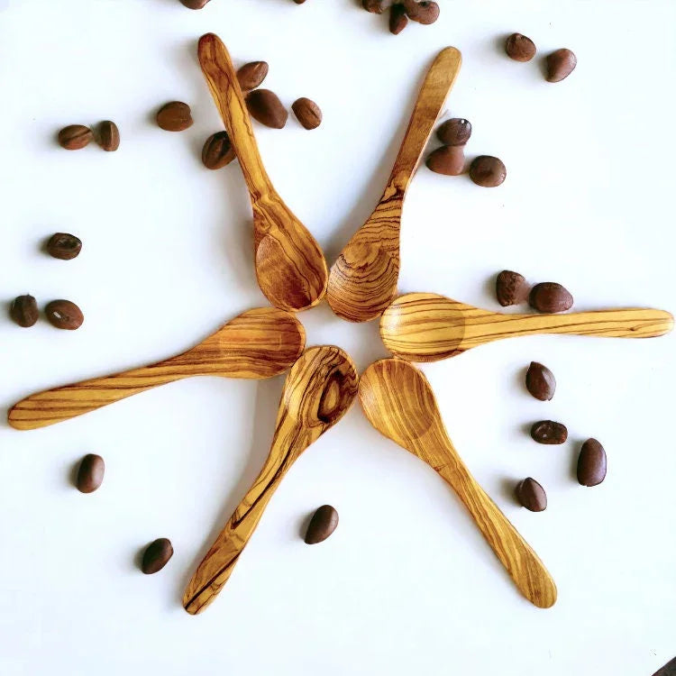 Olive wood tea/coffee small natural chemical – handcrafted, natural design