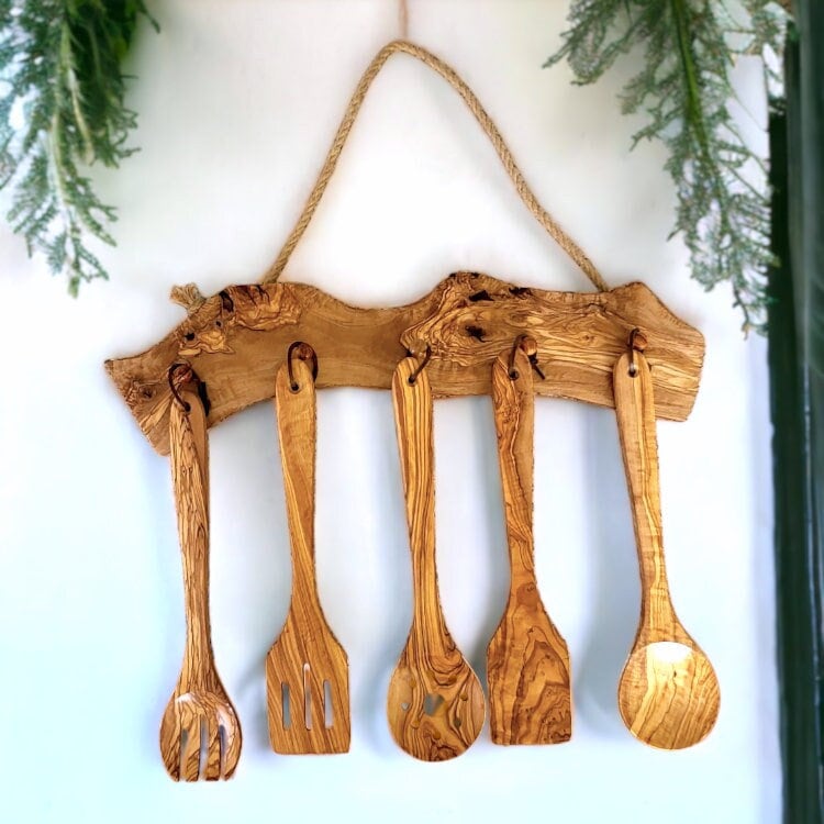 Olive Wood Cooking Utensils Set 35 cm, Cookware, Utensils Set, kitchen accessories, Restaurant, Handmade, gift