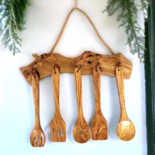 Olive Wood Cooking Utensils Set 35 cm, Cookware, Utensils Set, kitchen accessories, Restaurant, Handmade, gift