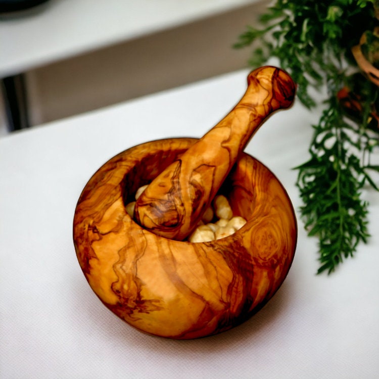 Olive wood Set of Rolling Pin, Mortar &pestle, oil,Vinegar bottle, bakery, pastery, kitchen utensils, restaurant, handmade, chef, gift