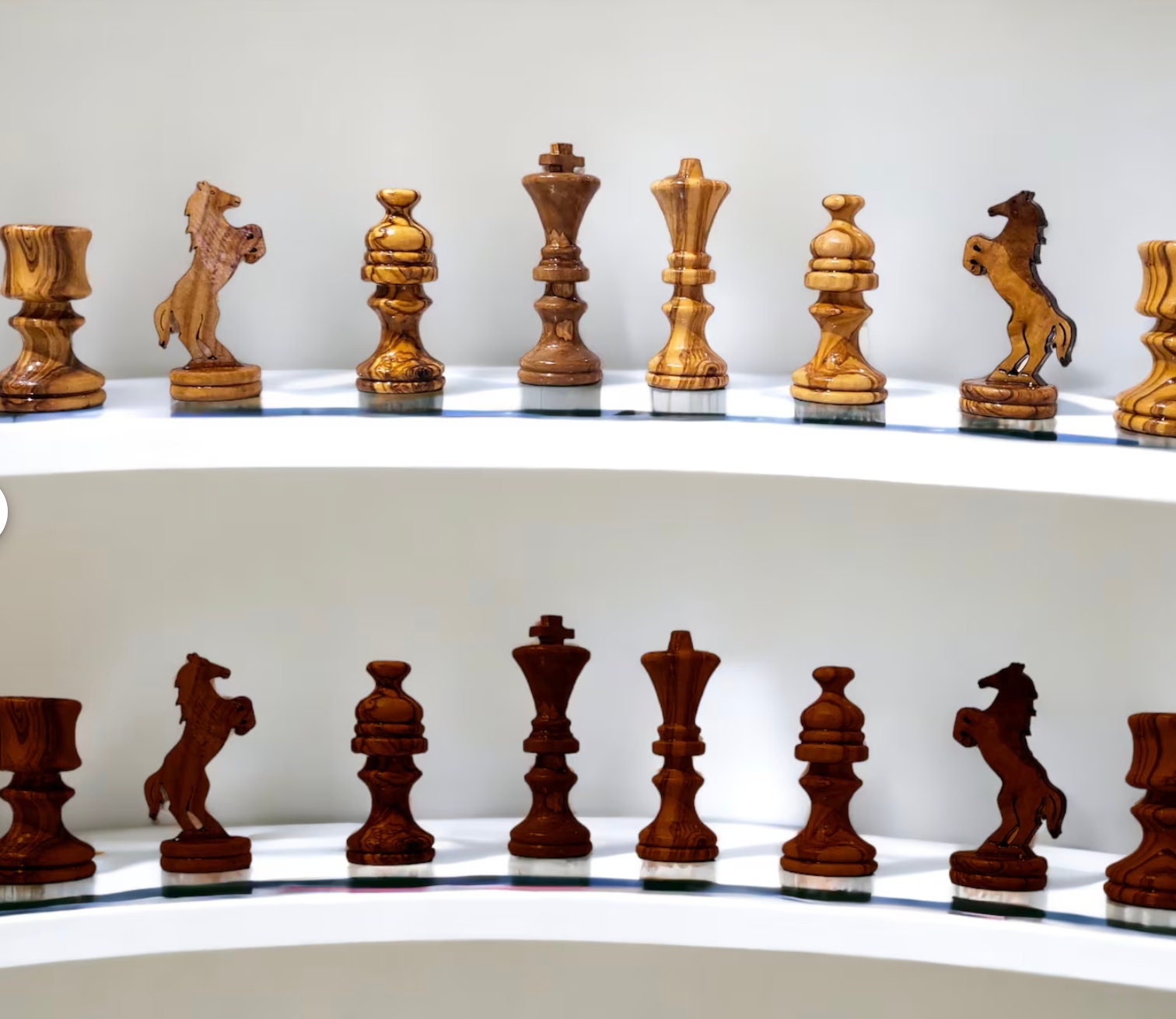 Spare Handcrafted Polished Olive Wood Wooden Chess Set Replacement Pieces