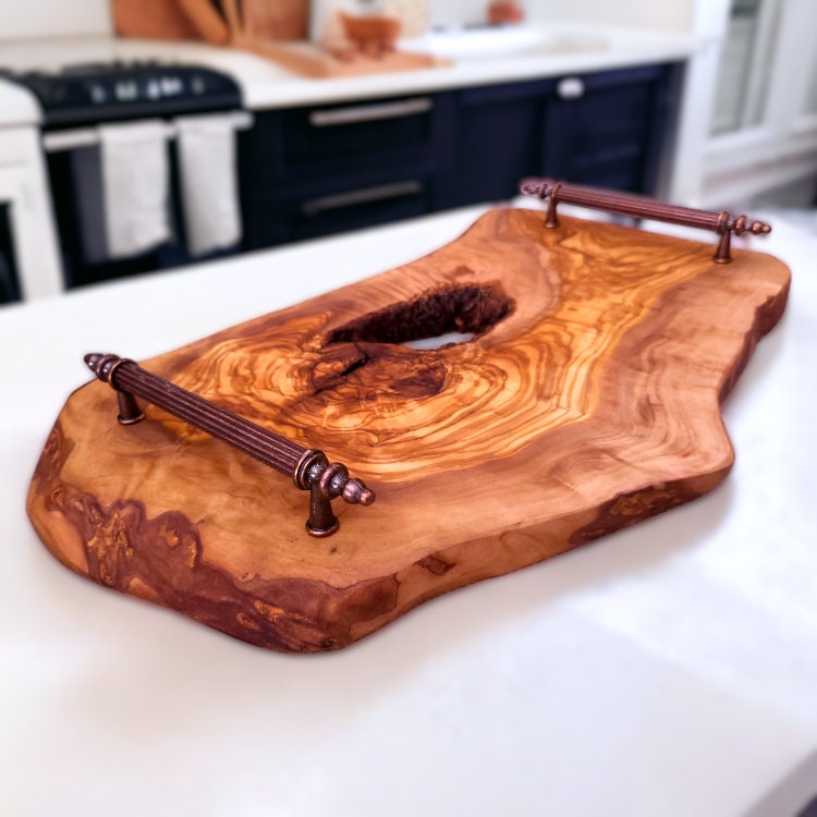 Olive Wood Rustic Tray