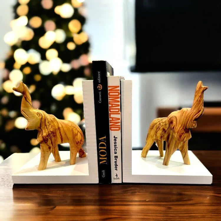 Elephant bookends – handcrafted and natural design